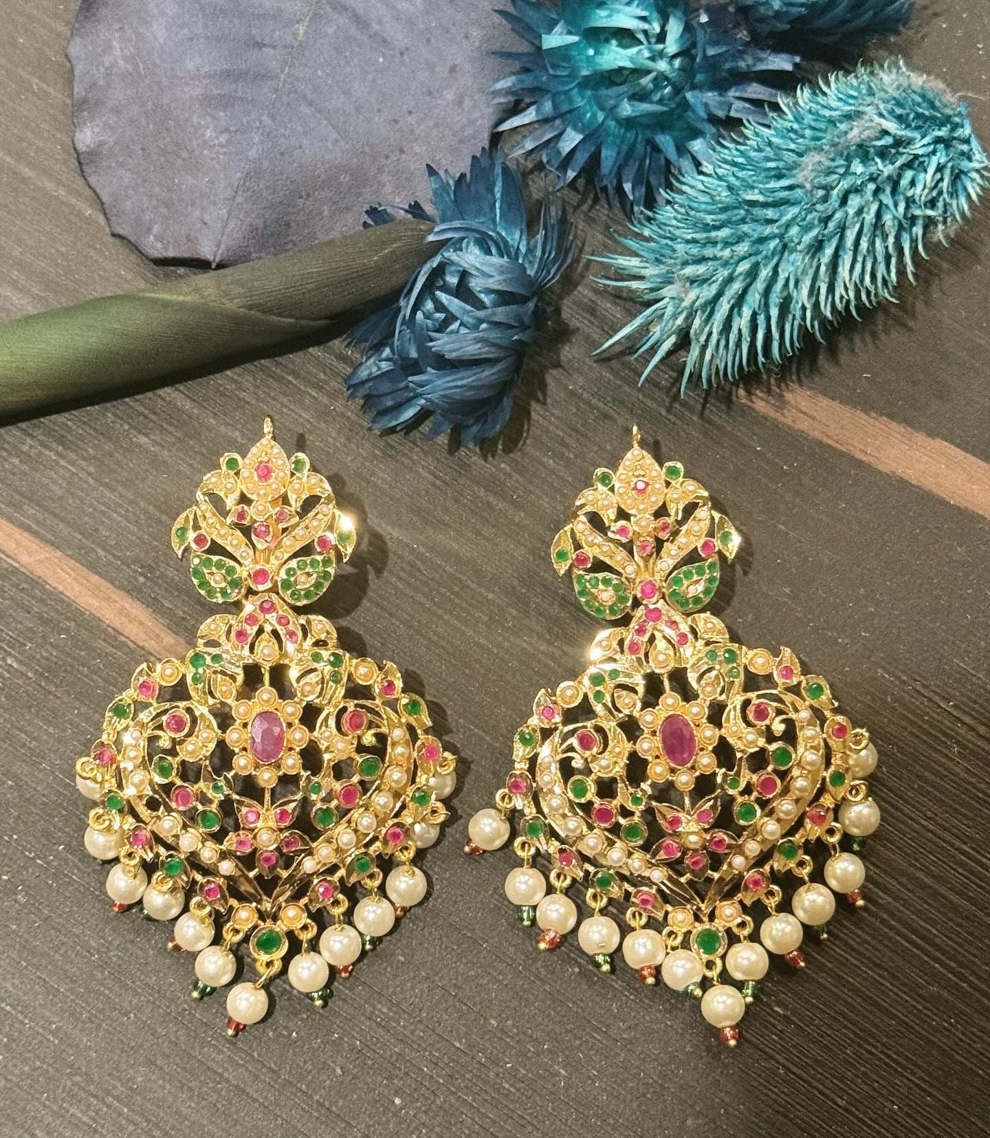 Golden Harmony Nauratan Earrings