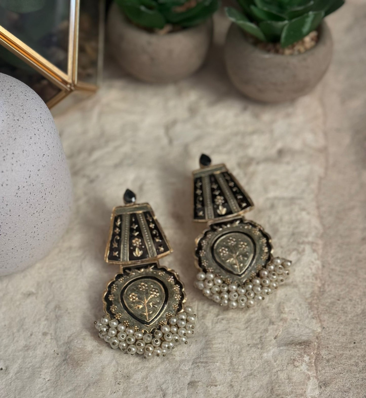 Pearl Cascade Gujra Earrings