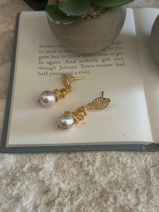 Pearl Leaf Dangles