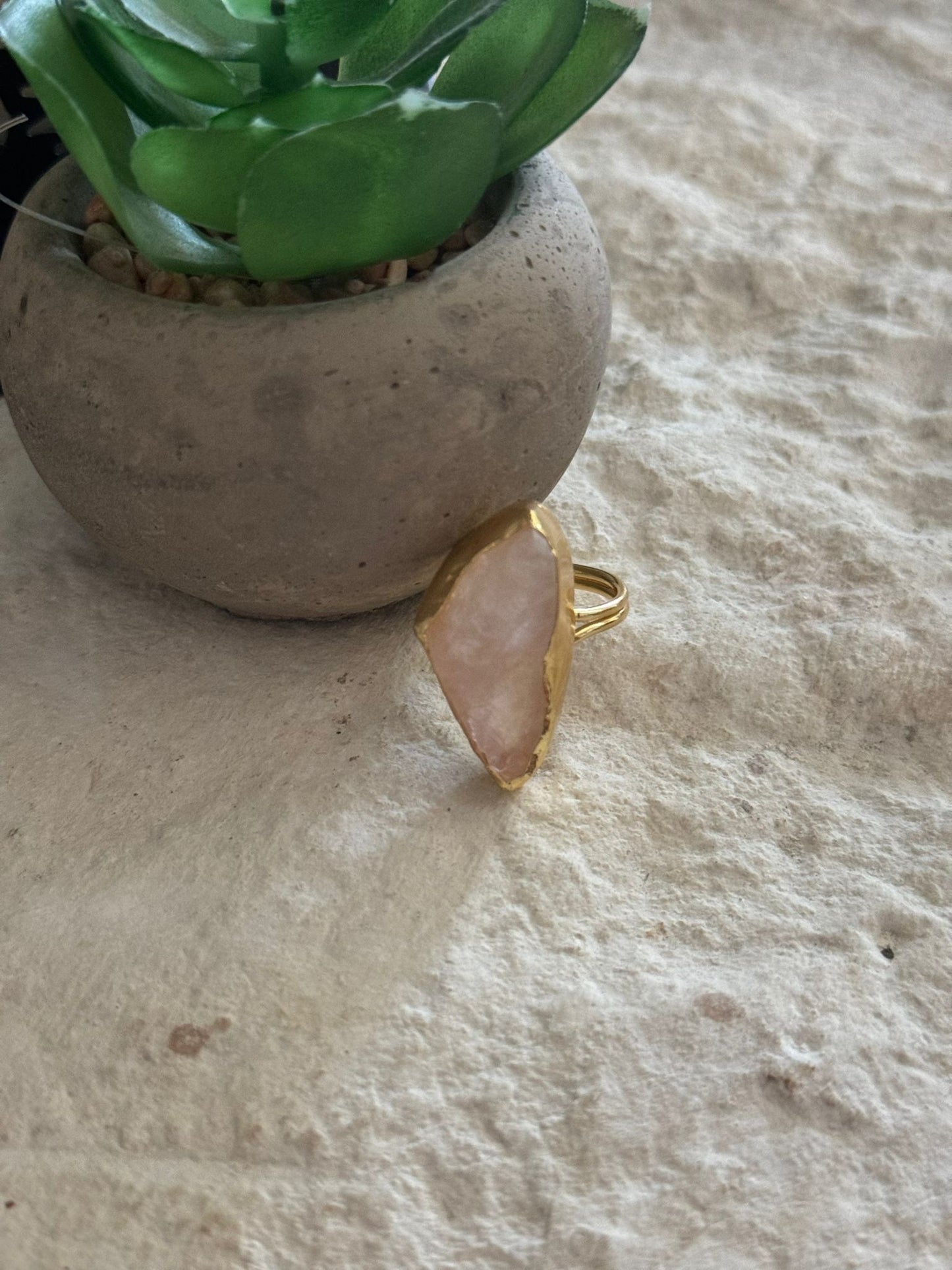 Rose Quartz Adjustable Ring