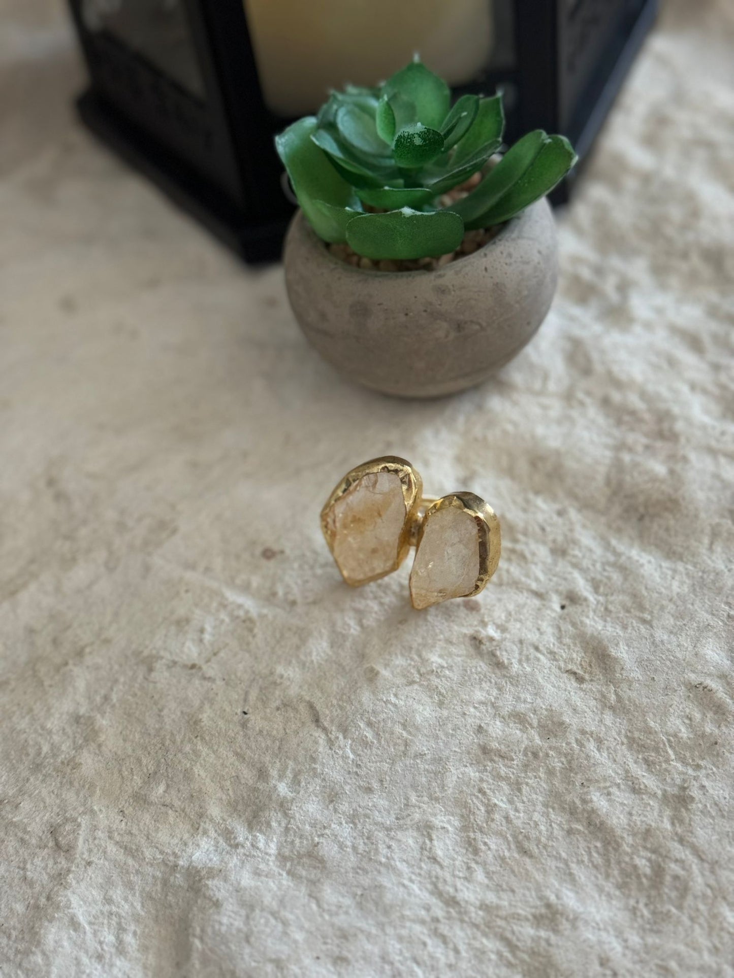 Topaz Stone Adjustable Ring