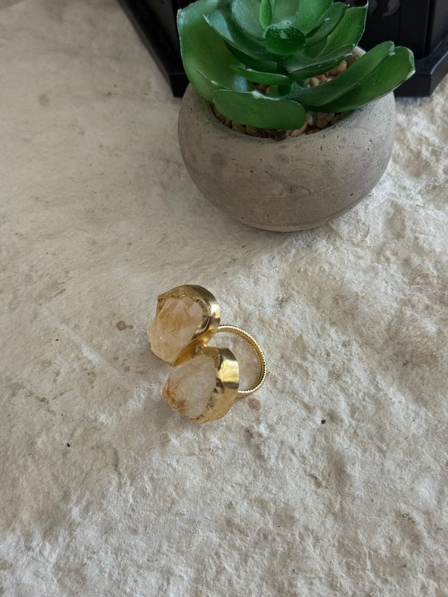 Topaz Stone Adjustable Ring