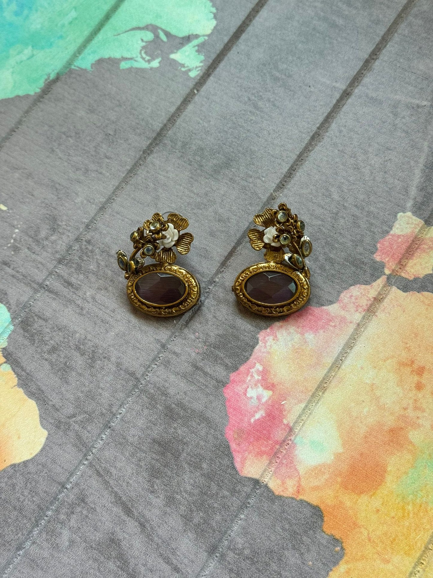 Plum Petal Earrings