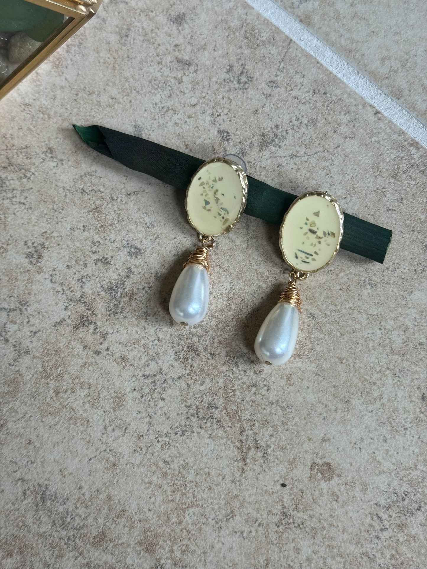 Mosaic Pearl Drop Earrings