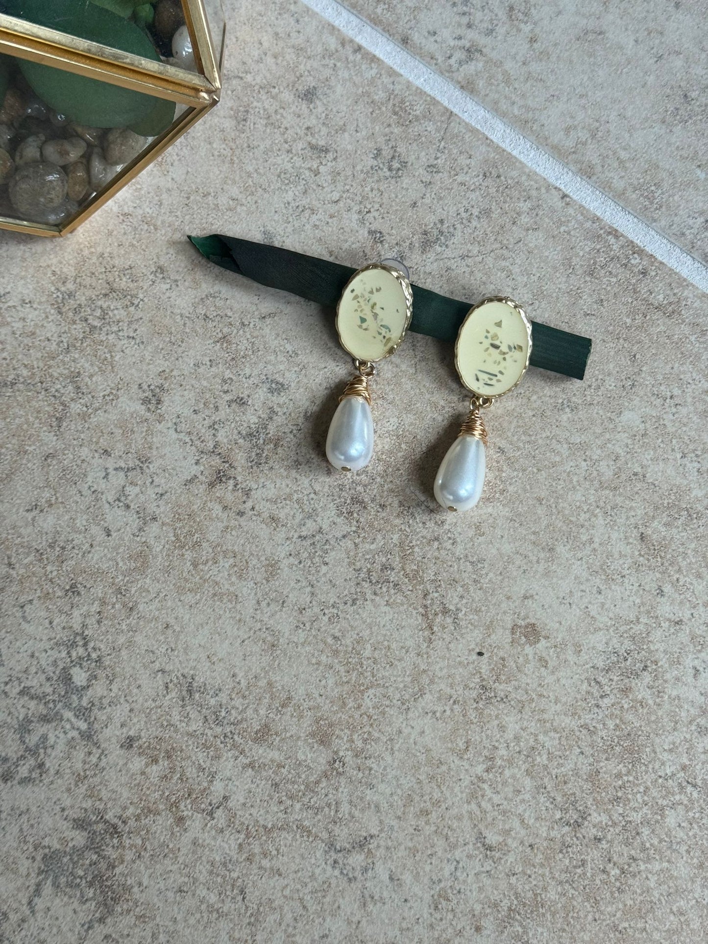 Mosaic Pearl Drop Earrings