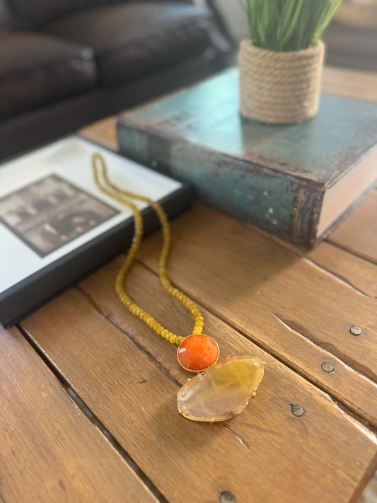 Golden Oasis Long Necklace